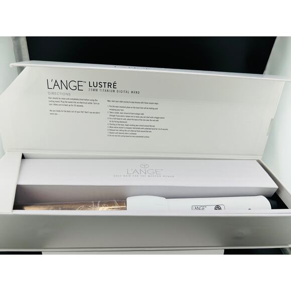 L’ange Lustre 25 mm Titanium Digital Curling Wand - White - New! - Picture 2 of 3